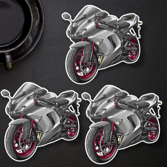 Kawasaki ZX-6R 2007-08 Inspired Stickers - Set of 3 Motorcycle Decals for Riders