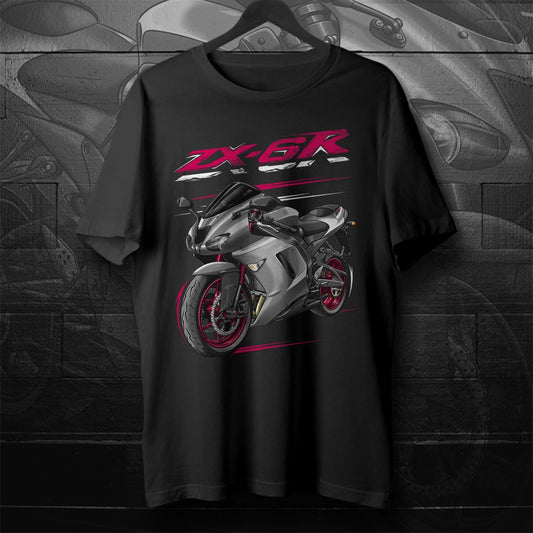 Kawasaki ZX-6R 2007-08 Inspired T-Shirt - Motorcycle Tee Shirt for Riders