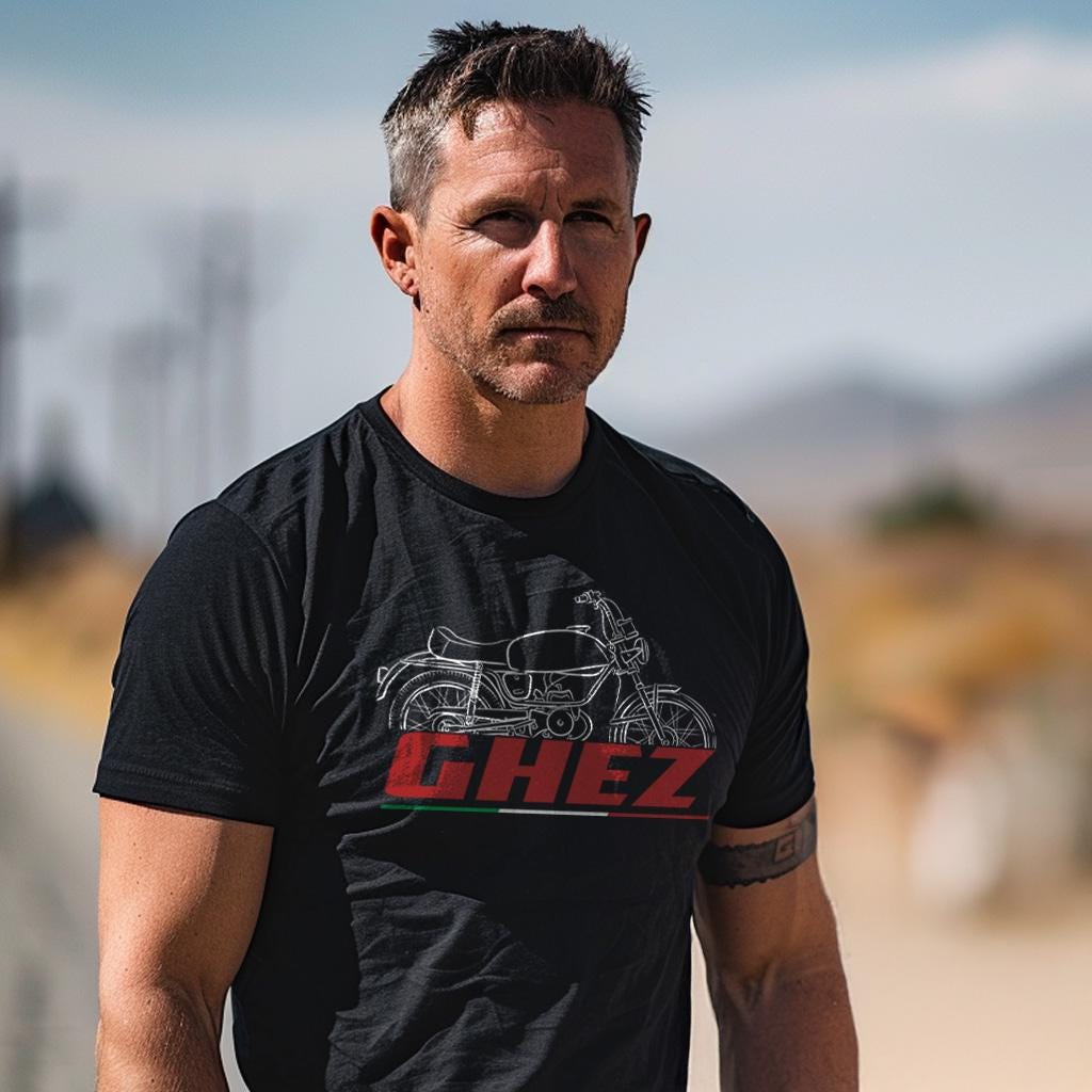 Moto Guzzi Ghez 50 1969 Inspired T-Shirt - Motorcycle Tee Shirt for Riders