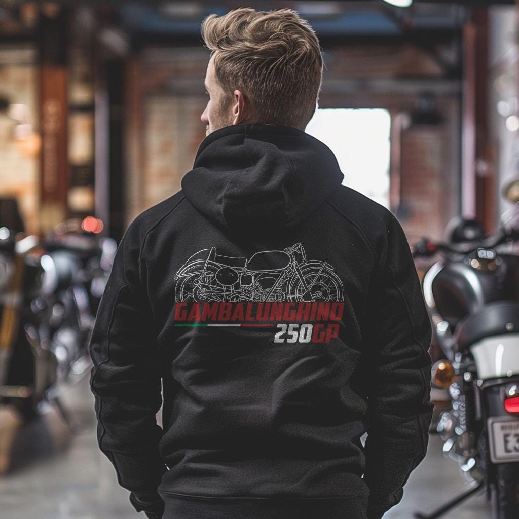 Moto Guzzi Gambalunghino 250 GP Inspired Hoodie - Motorcycle Sweatshirt for Riders