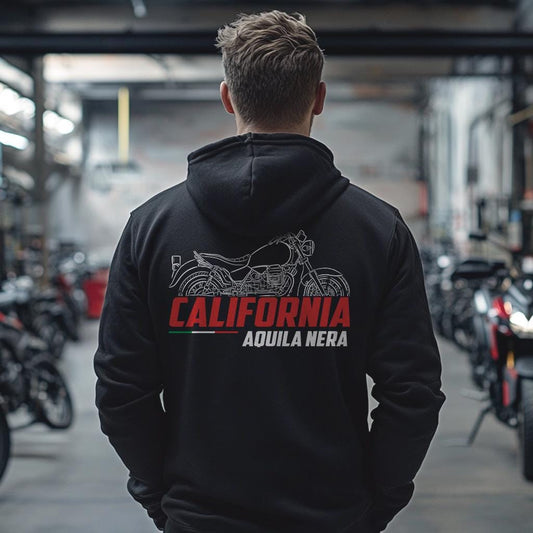 Moto Guzzi California Aquila Nera Inspired Hoodie - Motorcycle Sweatshirt for Riders