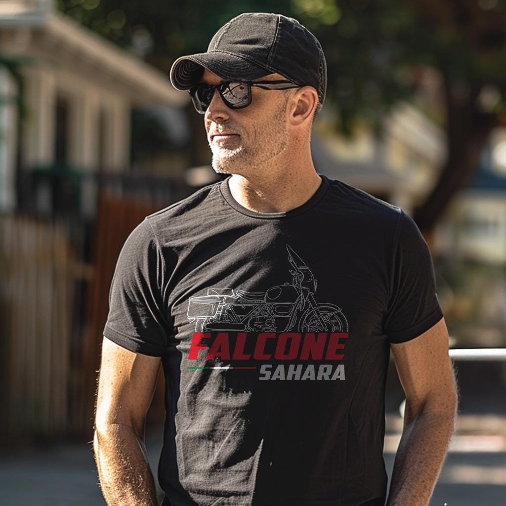 Moto Guzzi Falcone 500 Sahara 1975 Inspired T-Shirt - Motorcycle Tee Shirt for Riders