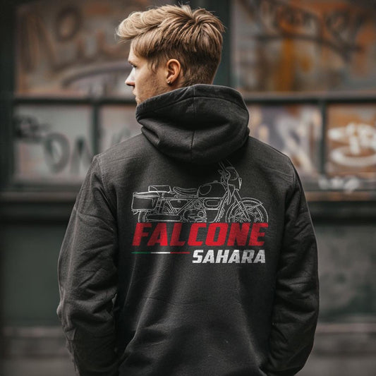 Moto Guzzi Falcone 500 Sahara 1975 Inspired Hoodie - Motorcycle Sweatshirt for Riders