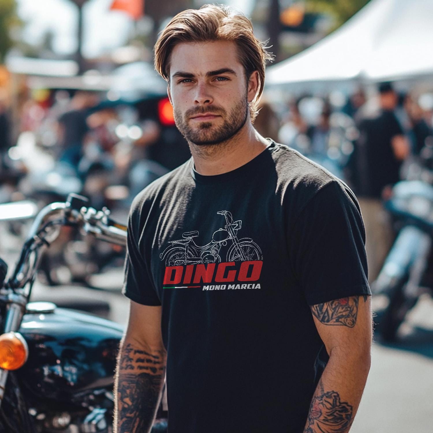 Moto Guzzi Dingo Mono Marcia 1975 - 1976 Inspired T-Shirt - Motorcycle Tee Shirt for Riders