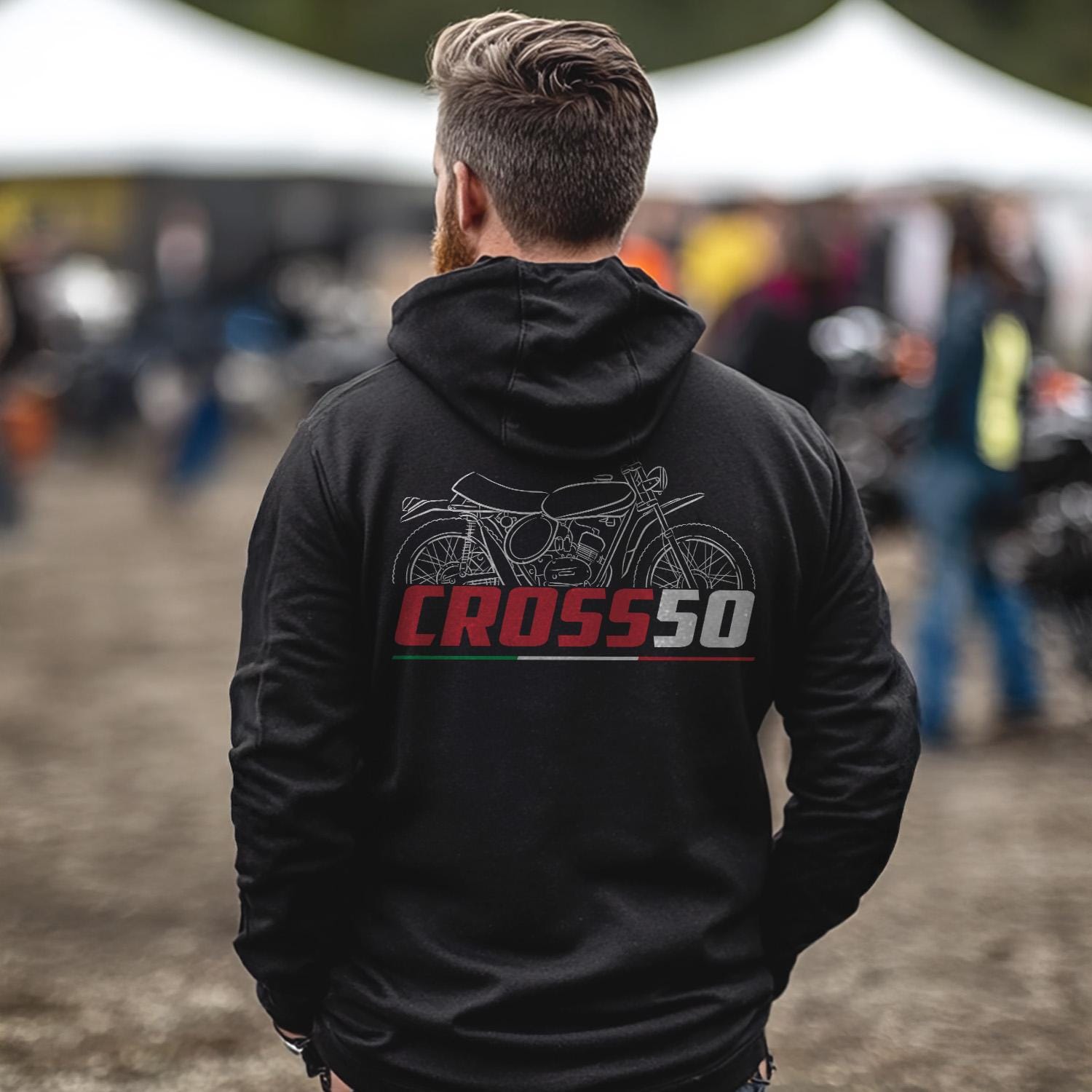 Moto Guzzi Cross 50 1974 - 1982 Inspired Hoodie - Motorcycle Sweatshirt for Riders