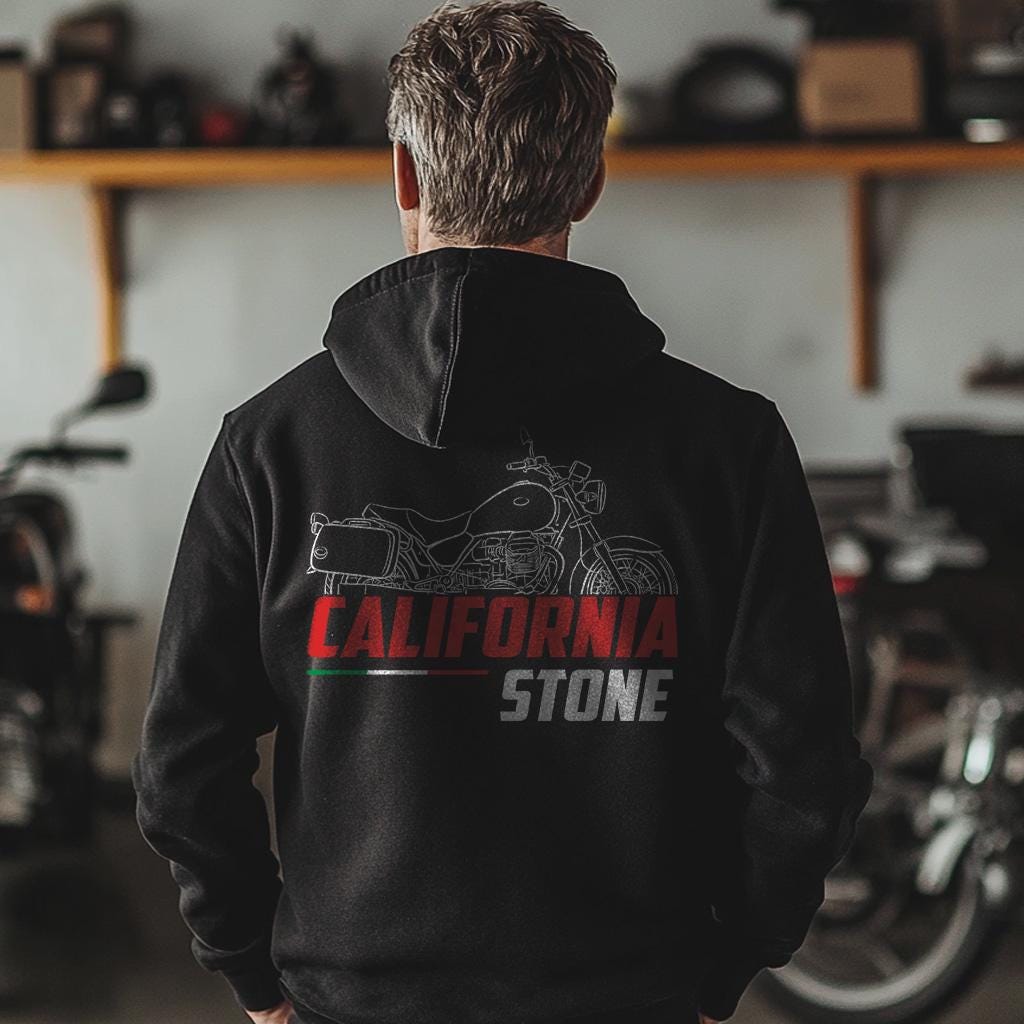 Moto Guzzi California Stone Inspired Hoodie - Motorcycle Sweatshirt for Riders