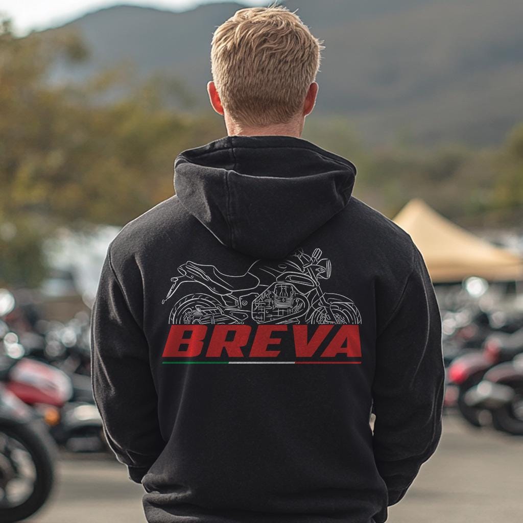 Moto Guzzi Breva 1200 Inspired Hoodie - Motorcycle Sweatshirt for Riders