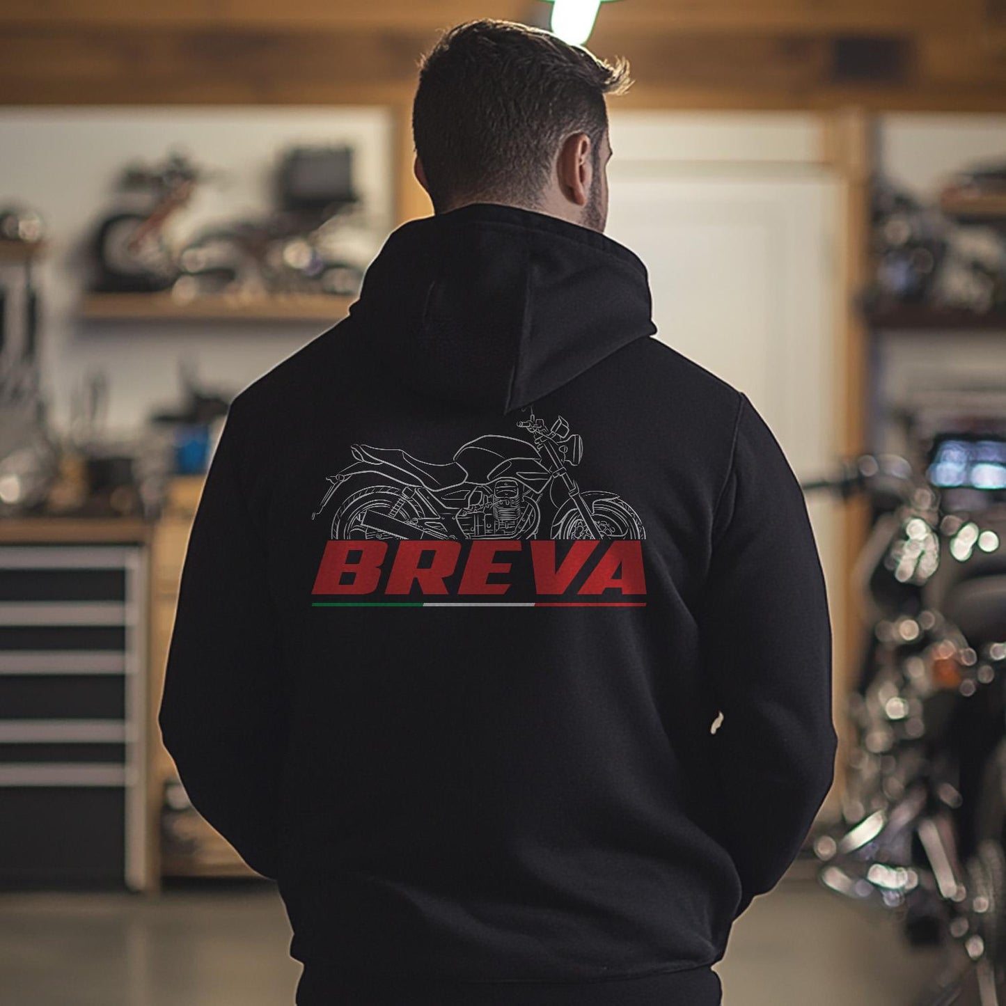 Moto Guzzi Breva 750 Inspired Hoodie - Motorcycle Sweatshirt for Riders