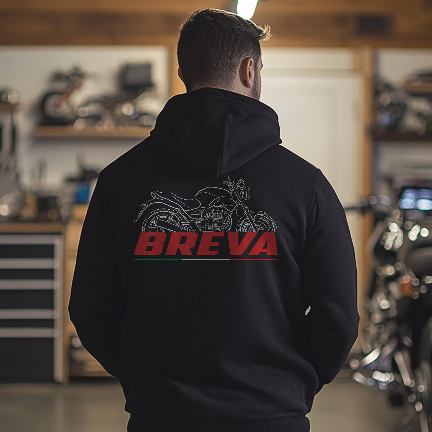 Moto Guzzi Breva 750 Inspired Hoodie - Motorcycle Sweatshirt for Riders