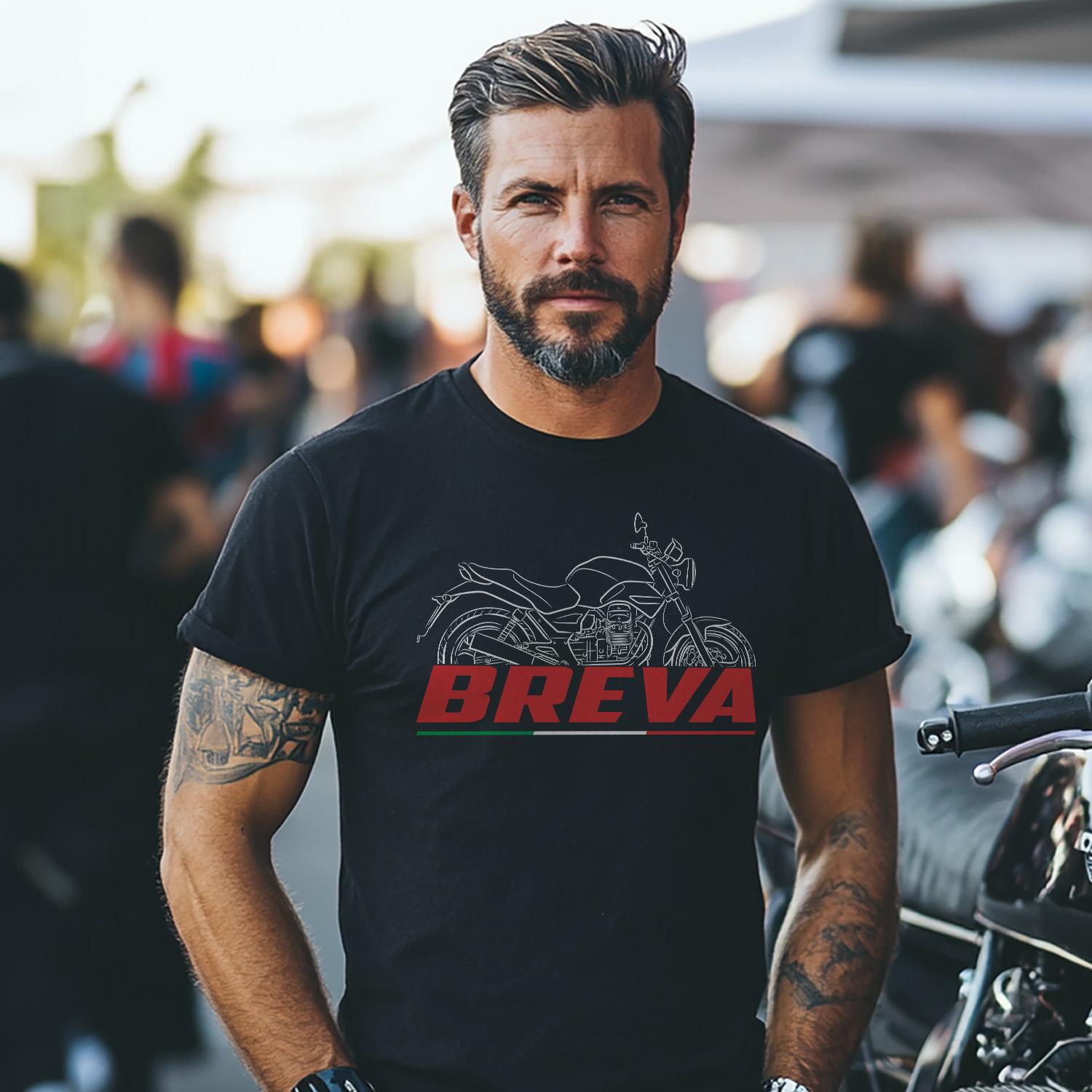 Moto Guzzi Breva 750 Inspired T-Shirt - Motorcycle Tee Shirt for Riders