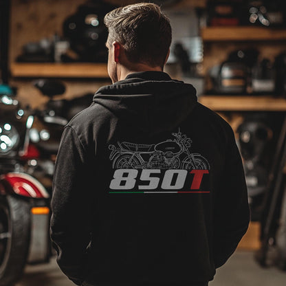 Moto Guzzi 850T Inspired Hoodie - Motorcycle Sweatshirt for Riders