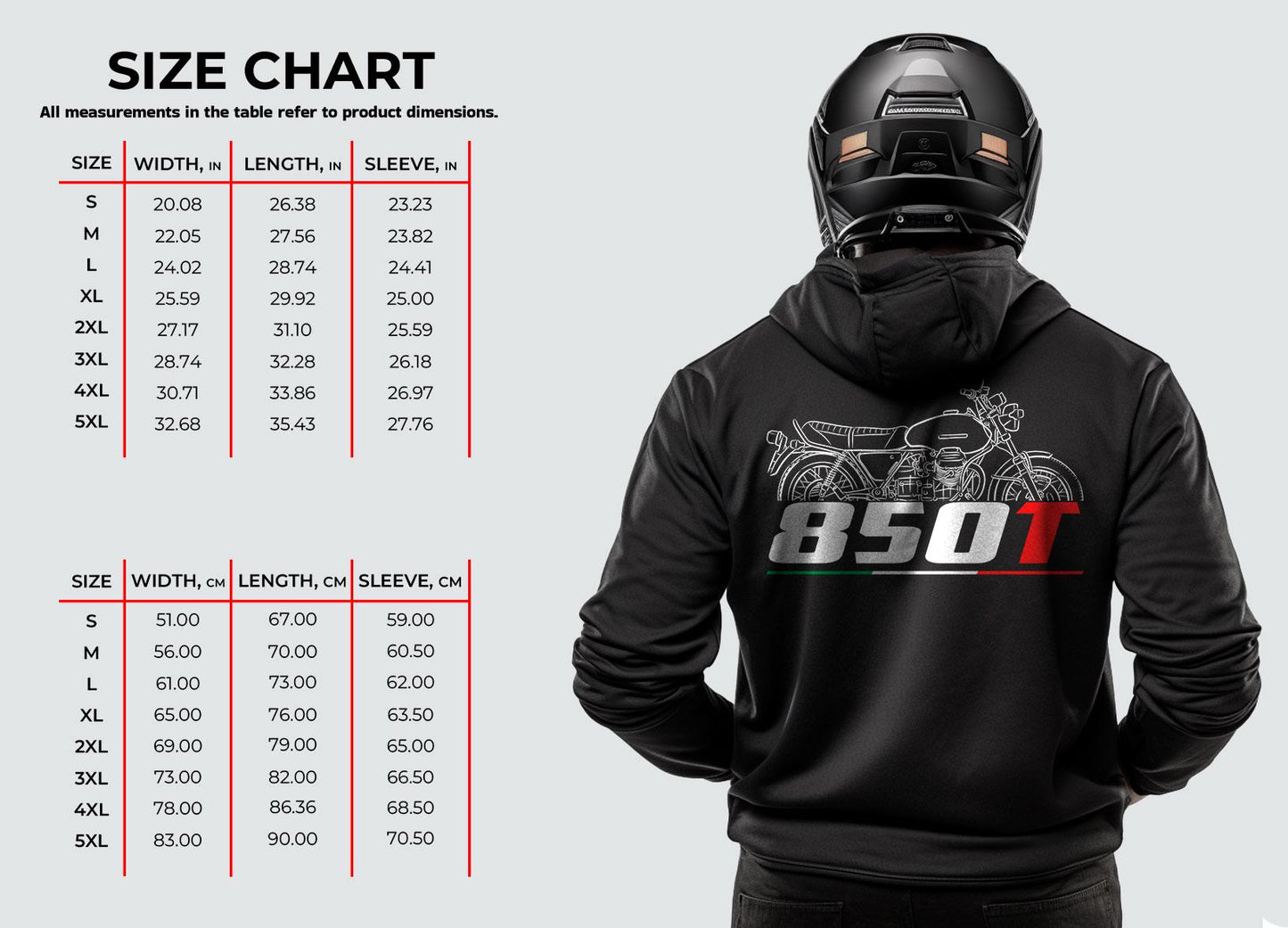 Moto Guzzi 850T Inspired Hoodie - Motorcycle Sweatshirt for Riders