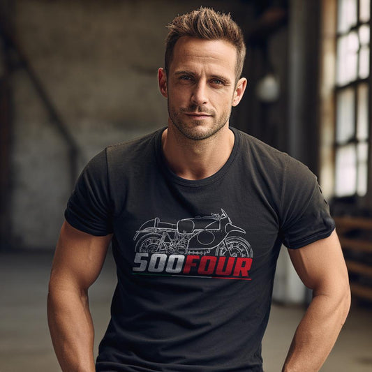 Moto Guzzi 500 Four 1952 - 1954 Inspired T-Shirt - Motorcycle Tee Shirt for Riders