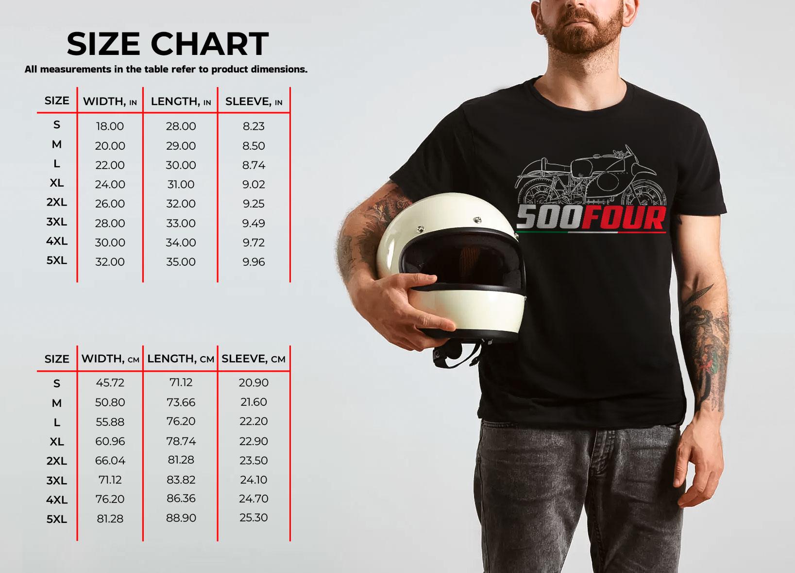 Moto Guzzi 500 Four 1952 - 1954 Inspired T-Shirt - Motorcycle Tee Shirt for Riders