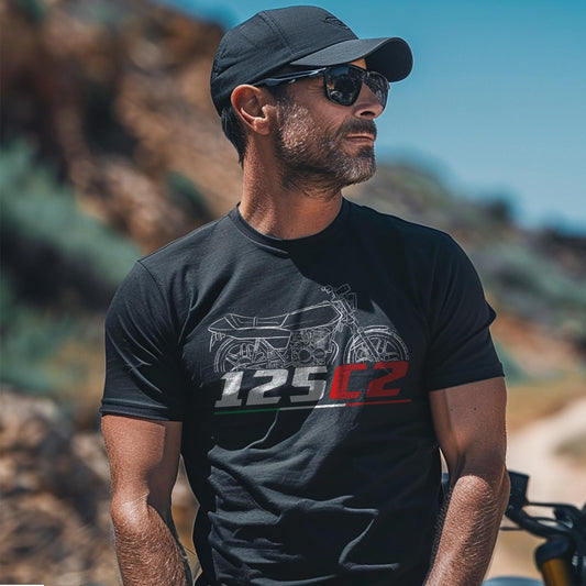 Moto Guzzi 125 2C 4T 1979 - 1981 Inspired T-Shirt - Motorcycle Tee Shirt for Riders