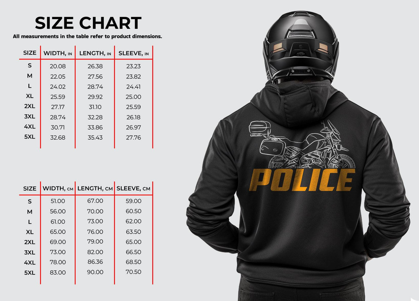 Buell XB12XP Police 2009 - 2010 Inspired Hoodie - Motorcycle Sweatshirt for Riders