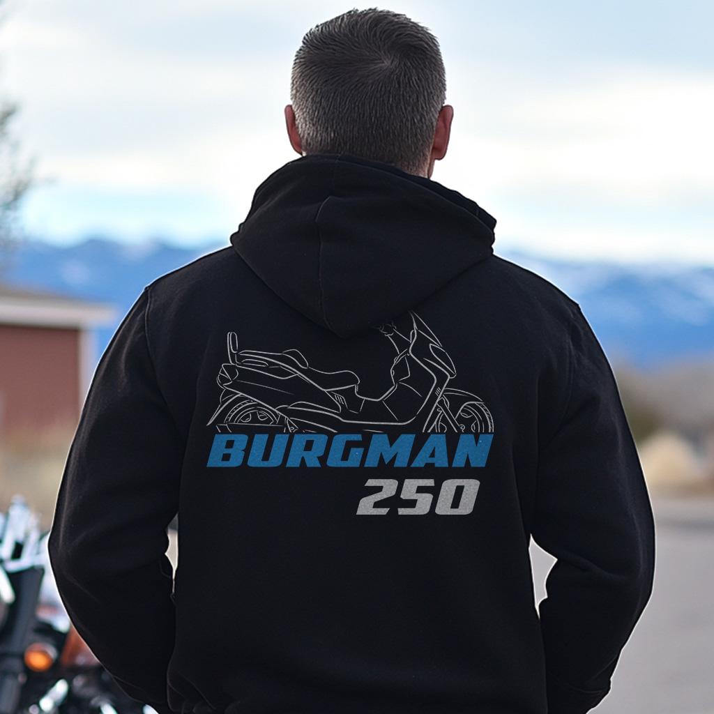 Suzuki AN250 Burgman ( Skywave 250 ) Inspired Hoodie - Motorcycle Sweatshirt for Scooter Riders