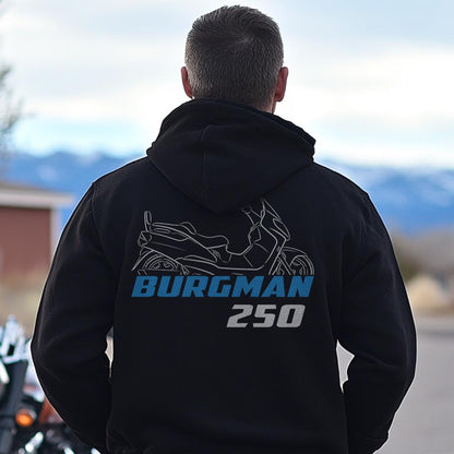 Suzuki AN250 Burgman ( Skywave 250 ) Inspired Hoodie - Motorcycle Sweatshirt for Scooter Riders