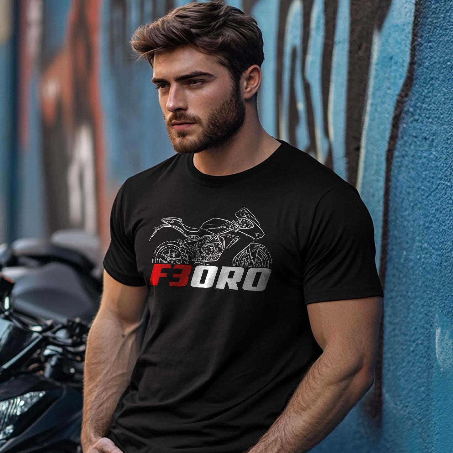 MV Agusta F3 Oro 2012 - 2013 Inspired T-Shirt - Motorcycle Tee Shirt for Riders