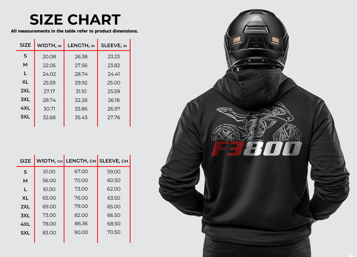 MV Agusta F3 800 2014 - 2019 Inspired Hoodie - Motorcycle Sweatshirt for Riders