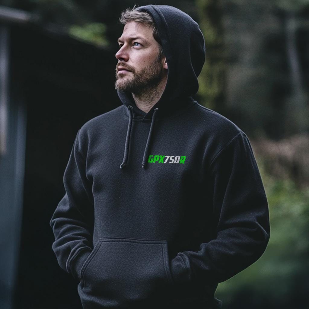 Kawasaki GPX750R Inspired Hoodie - Motorcycle Sweatshirt for Riders