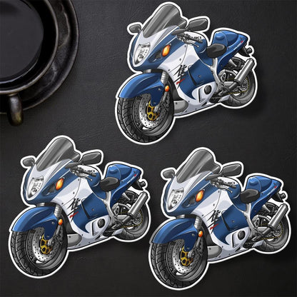 Suzuki Hayabusa 2001-02 Inspired Stickers - Set of 3 Motorcycle Decals