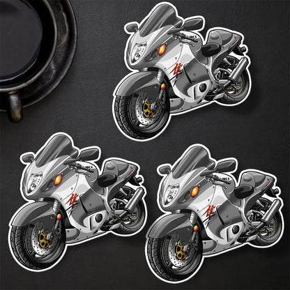 Suzuki Hayabusa 2001-02 Inspired Stickers - Set of 3 Motorcycle Decals