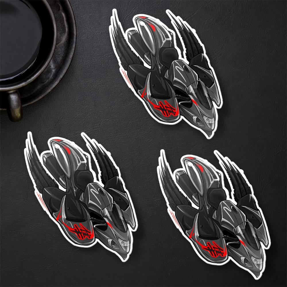 Suzuki Hayabusa 2010-12 Inspired Stickers - Set of 3 Biker Motorcycle Decals