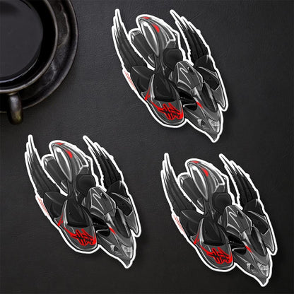 Suzuki Hayabusa 2010-12 Inspired Stickers - Set of 3 Biker Motorcycle Decals