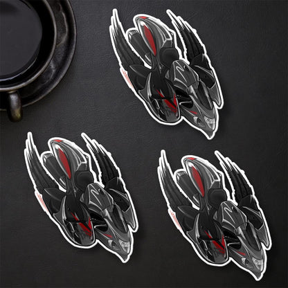 Suzuki Hayabusa 2010-12 Inspired Stickers - Set of 3 Biker Motorcycle Decals