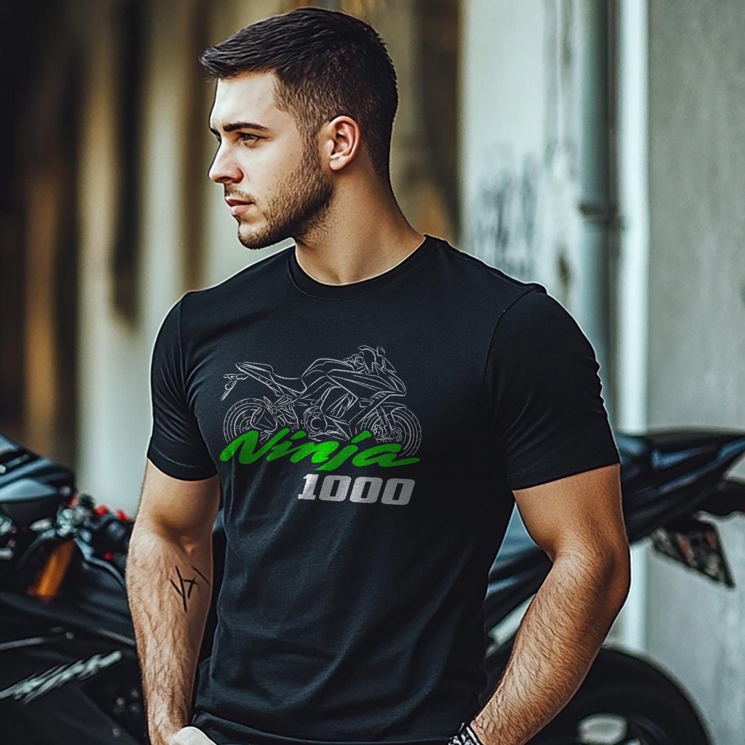 Kawasaki Ninja 1000 Inspired T-Shirt - Motorcycle Tee Shirt for Riders