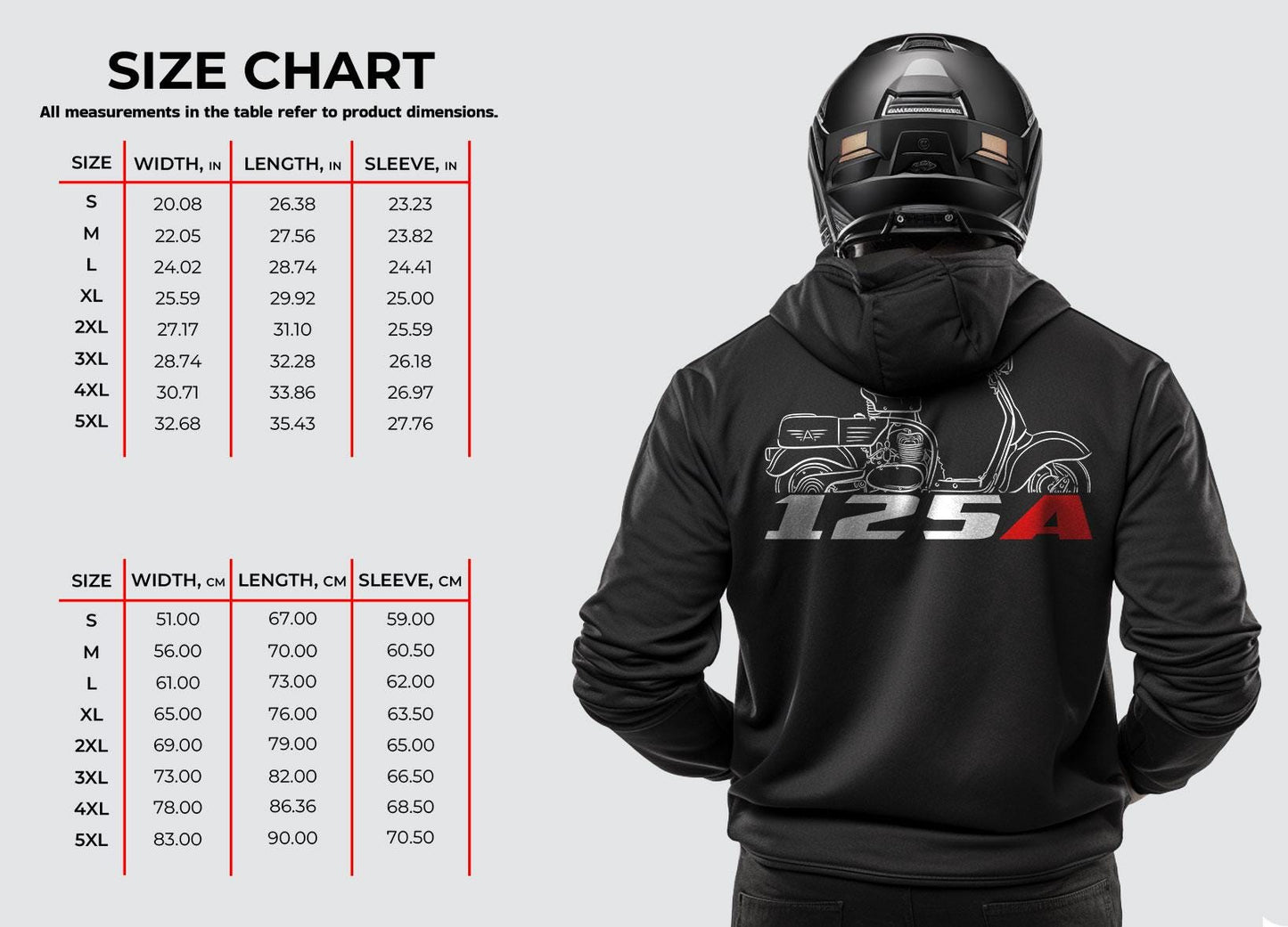 MV Agusta 125 A Inspired Hoodie - Motorcycle Sweatshirt for Riders