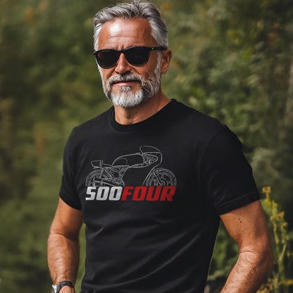 MV Agusta 500 Four 1973 - 1976 Inspired T-Shirt - Motorcycle Tee Shirt for Riders