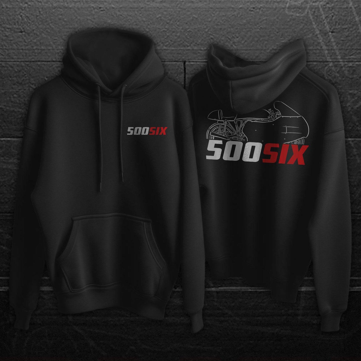 MV Agusta 500 Six 1958 Inspired Hoodie - Motorcycle Sweatshirt for Riders