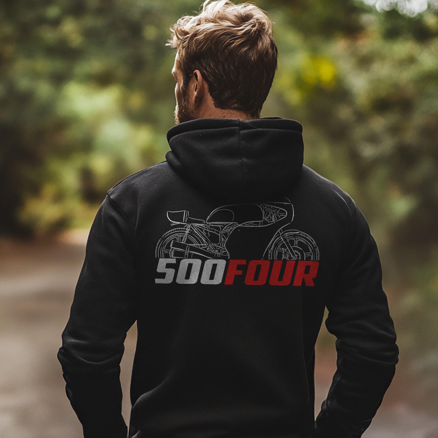 MV Agusta 500 Four 1973 - 1976 Inspired Hoodie - Motorcycle Sweatshirt for Riders