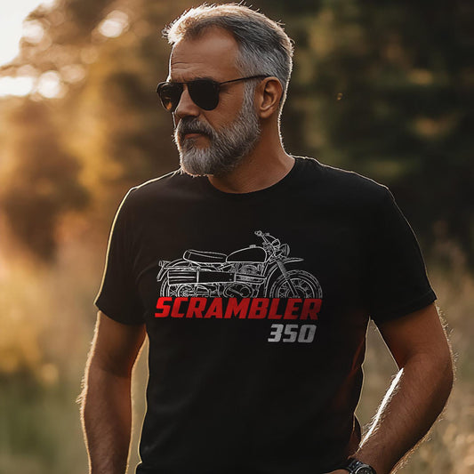 MV Agusta 350 Scrambler 1972 - 1975 Inspired T-Shirt - Motorcycle Tee Shirt for Riders