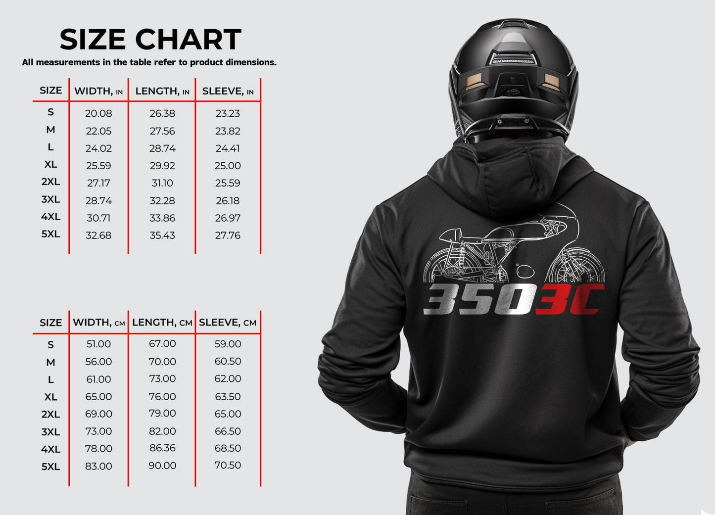 MV Agusta 350 3C 1965 - 1973 Inspired Hoodie - Motorcycle Sweatshirt for Riders