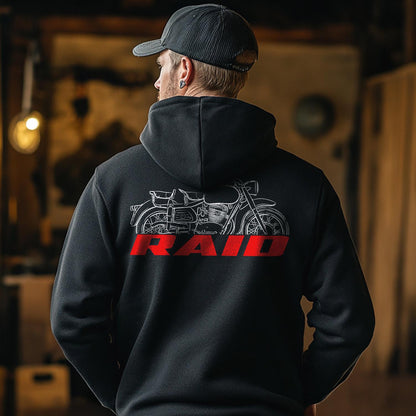 MV Agusta 300 Raid Military 1961 Inspired Hoodie - Motorcycle Sweatshirt for Riders