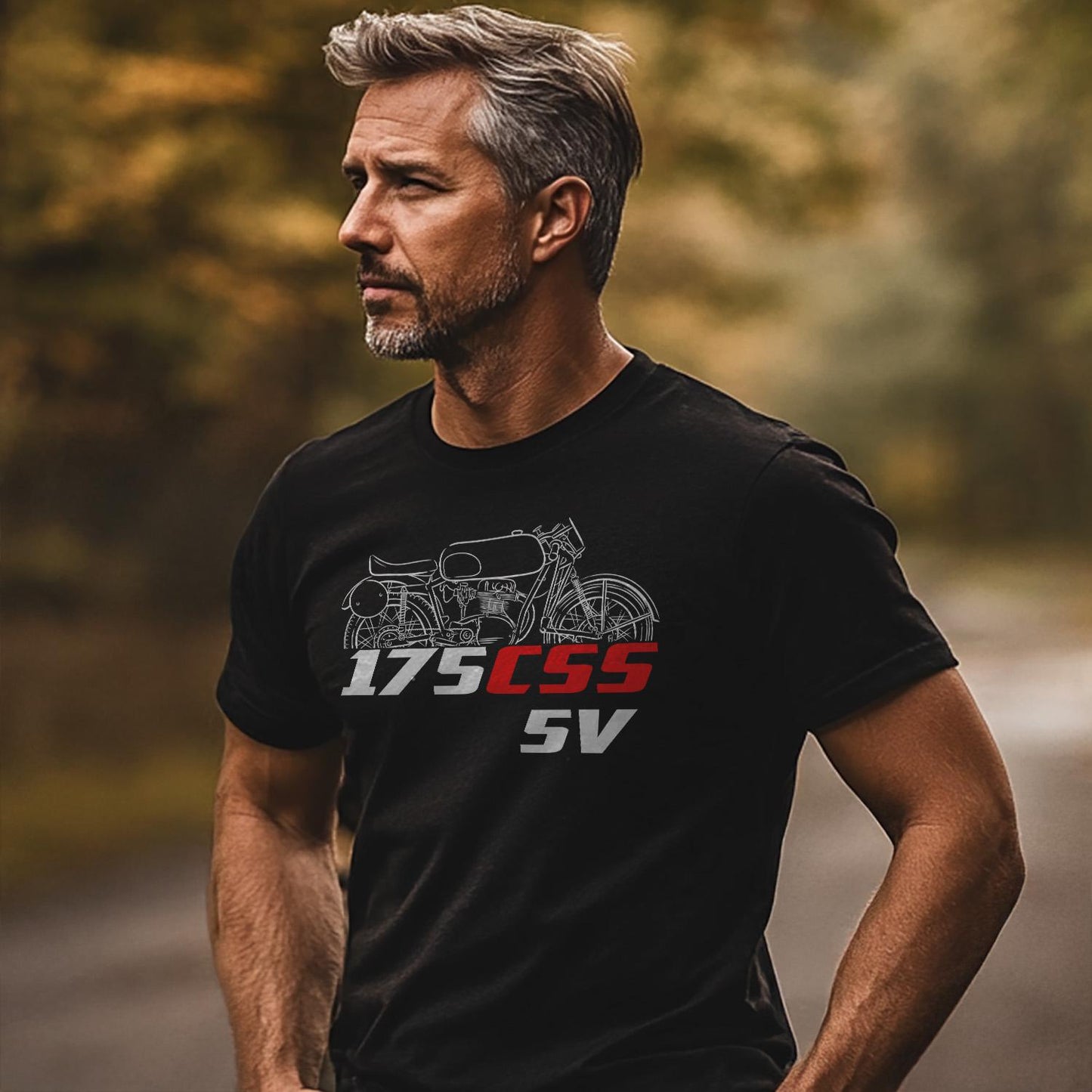 MV Agusta 175 CSS-5V 1954 - 1960 Inspired T-Shirt - Motorcycle Tee Shirt for Riders