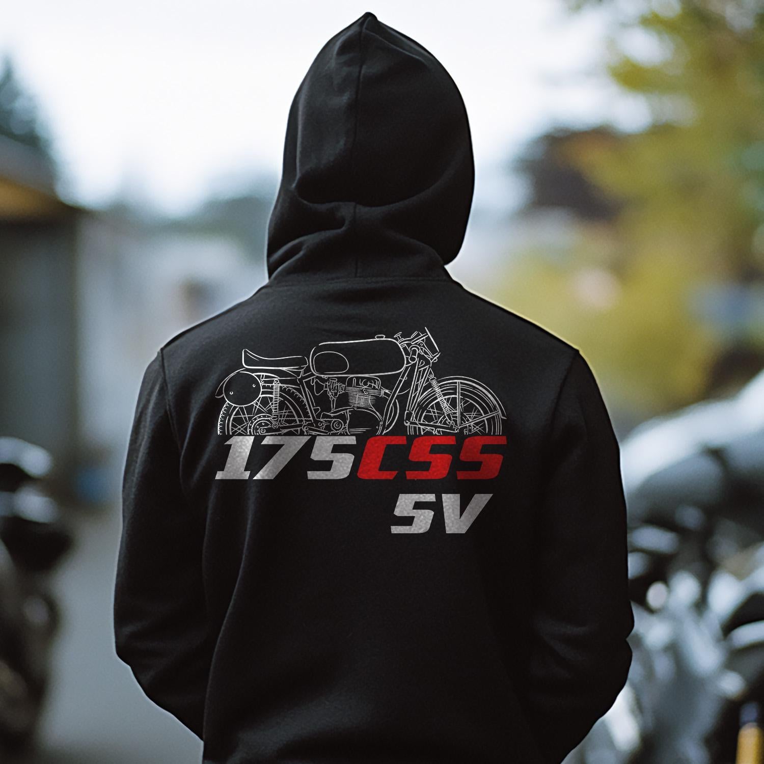 MV Agusta 175 CSS-5V 1954 - 1960 Inspired Hoodie - Motorcycle Sweatshirt for Riders