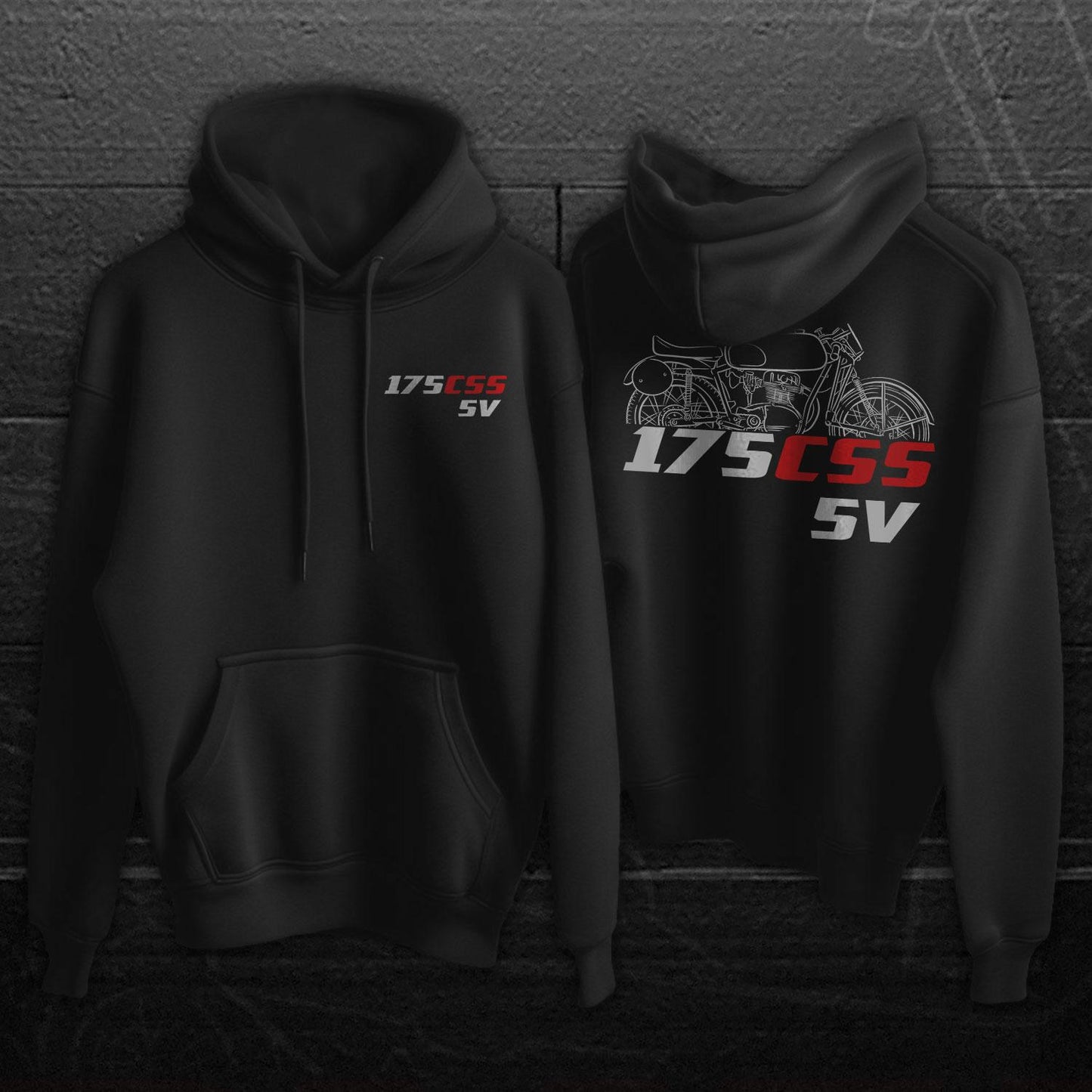 MV Agusta 175 CSS-5V 1954 - 1960 Inspired Hoodie - Motorcycle Sweatshirt for Riders