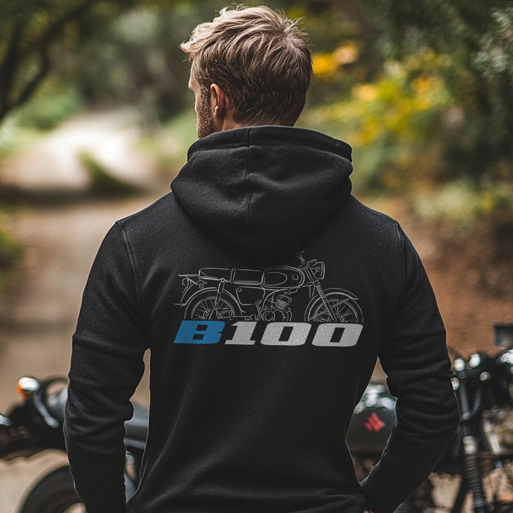 Suzuki B100 & P Inspired Hoodie - Motorcycle Sweatshirt for Riders