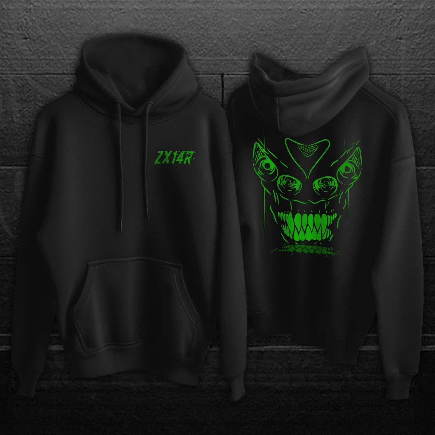 Kawasaki Ninja ZX-14R Inspired Hoodie - Motorcycle Sweatshirt for Riders