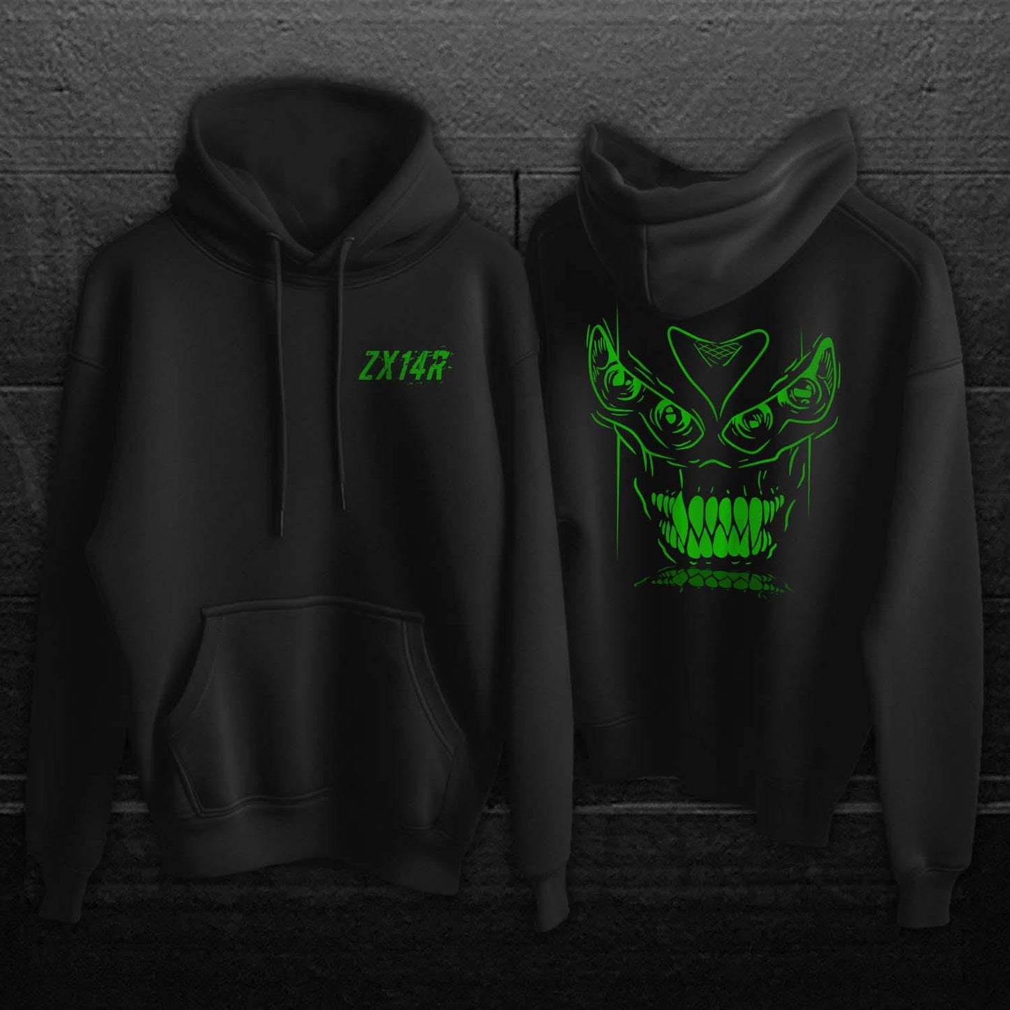Kawasaki Ninja ZX-14R Inspired Hoodie - Motorcycle Sweatshirt for Riders