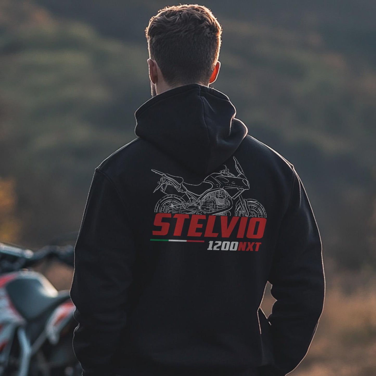 Moto Guzzi Stelvio 1200 NTX Inspired Hoodie - Motorcycle Sweatshirt for Riders