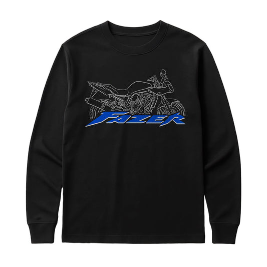 Yamaha FZ1 2001 - 2005 Inspired Long Sleeve T-Shirt - Long-Sleeve Motorcycle Tee Shirt for Riders