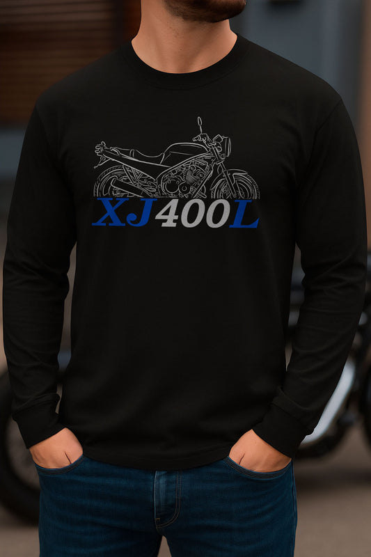 Yamaha XJ400L 1993 Inspired Long Sleeve T-Shirt - Long-Sleeve Motorcycle Tee Shirt for Riders