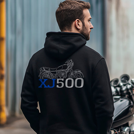 Yamaha XJ500 1981 Inspired Zip Hoodie - Zip Up Motorcycle Sweatshirt for Riders