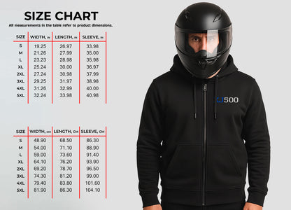 Yamaha XJ500 1981 Inspired Zip Hoodie - Zip Up Motorcycle Sweatshirt for Riders