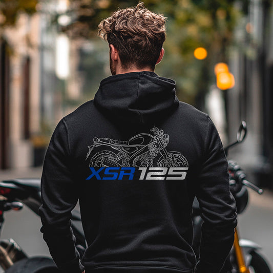 Yamaha XSR 125 2021 - 2025 Inspired Zip Hoodie - Zip Up Motorcycle Sweatshirt for Riders